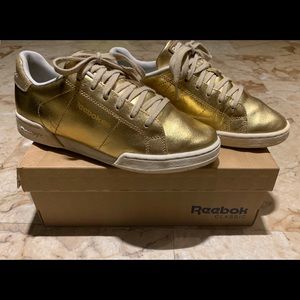 Gold Reebok Sneakers